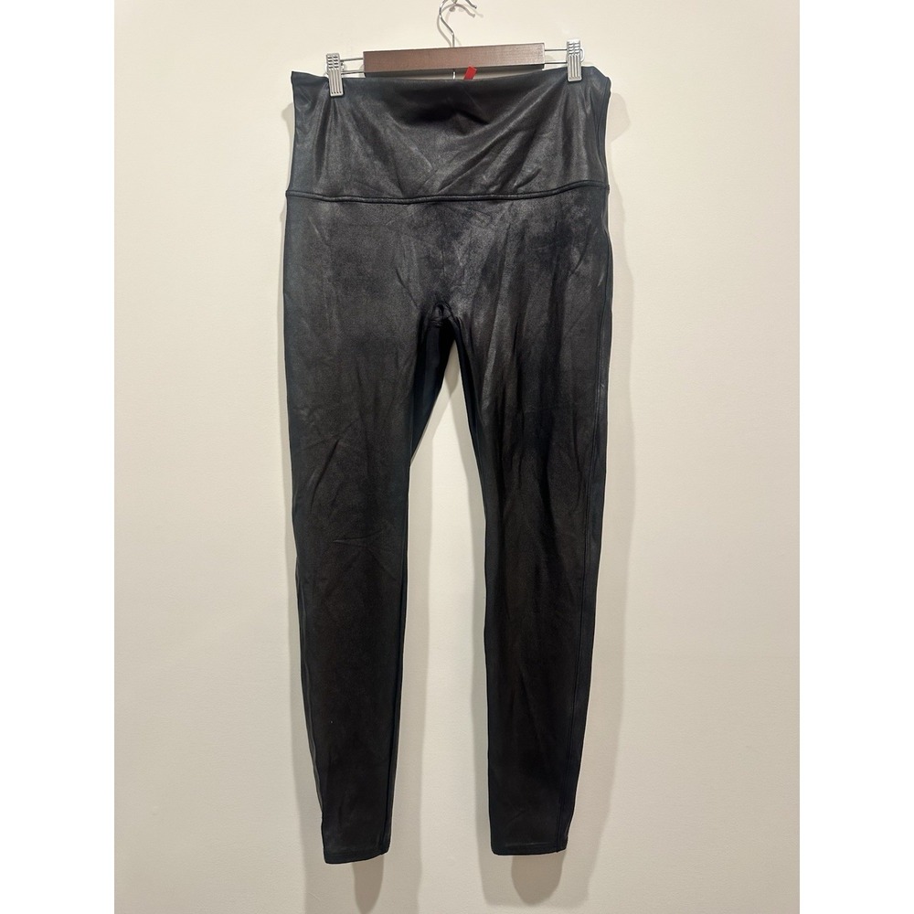 Spanx Black Faux Leather Leggings 2x